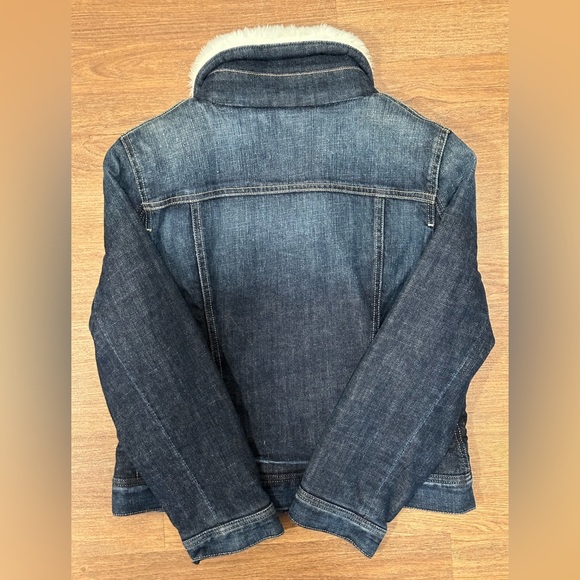 Citizens of Humanity Faux Fur Denim Jacket, Embroidered Front Pockets. Size 8 - Picture 5 of 14